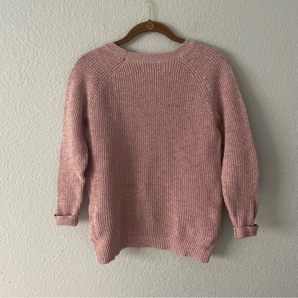 LOFT Pink Sweater with Button Detailing 100% cotton Size XS - Picture 4 of 6